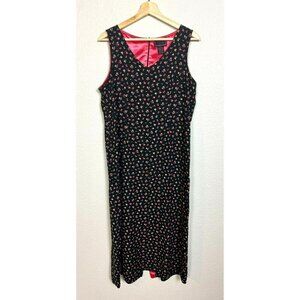 April Cornell for Cornell Trading Dress Size Large Vtg Floral Sleeveless Midi